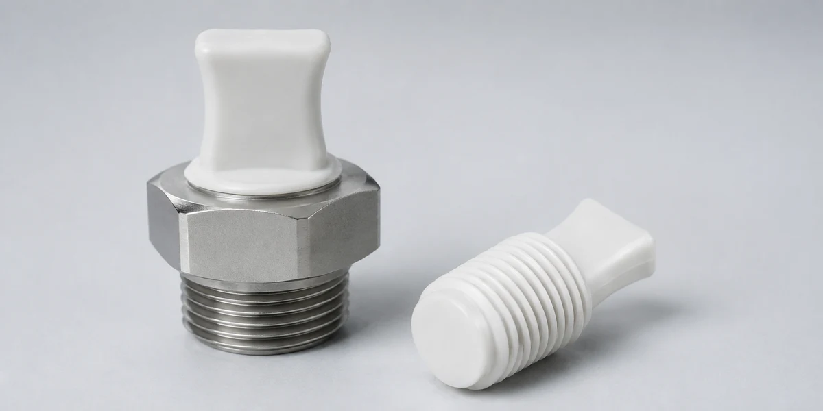Sealing using threaded silicone masking plugs