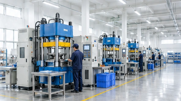Bright silicone and rubber molding production workshop
